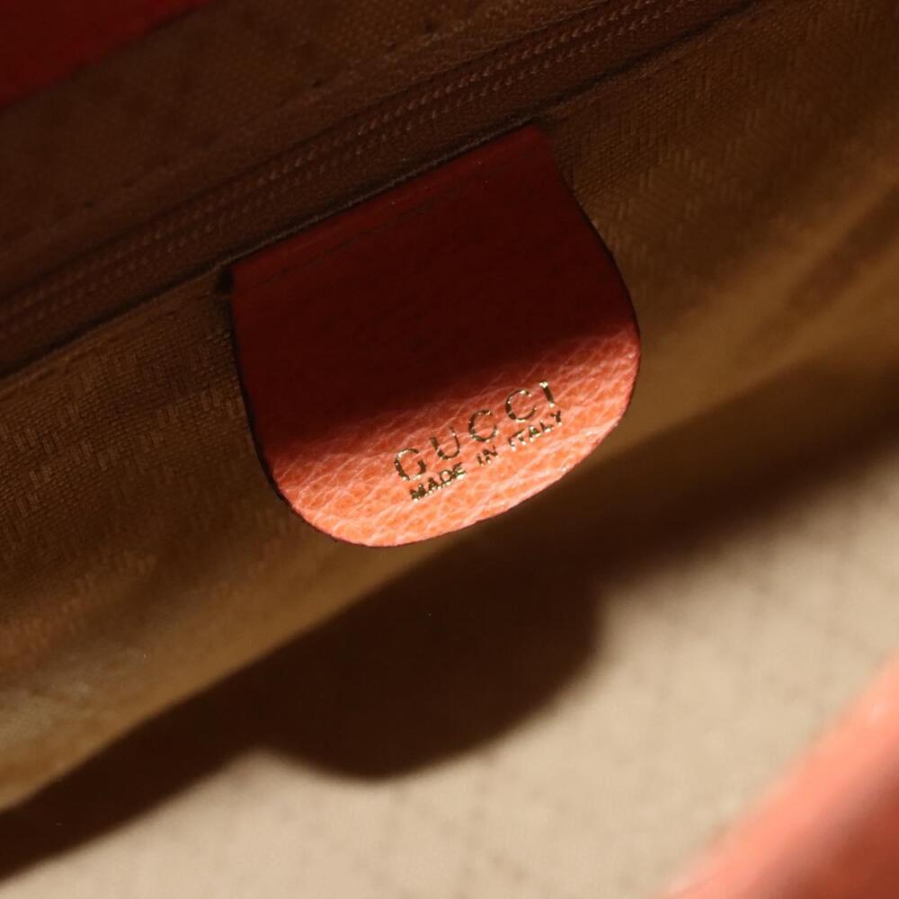 GUCCI Bamboo Hand Bag Suede Orange Gold 000 123 000 123 - Picture 15 of 16